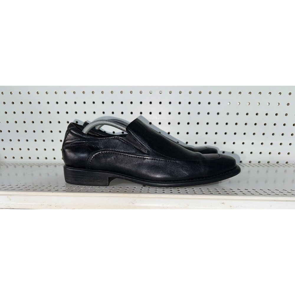 Johnston & Murphy Tilden Mens Leather Slip On Casual Dress Loafers Size 12 Black